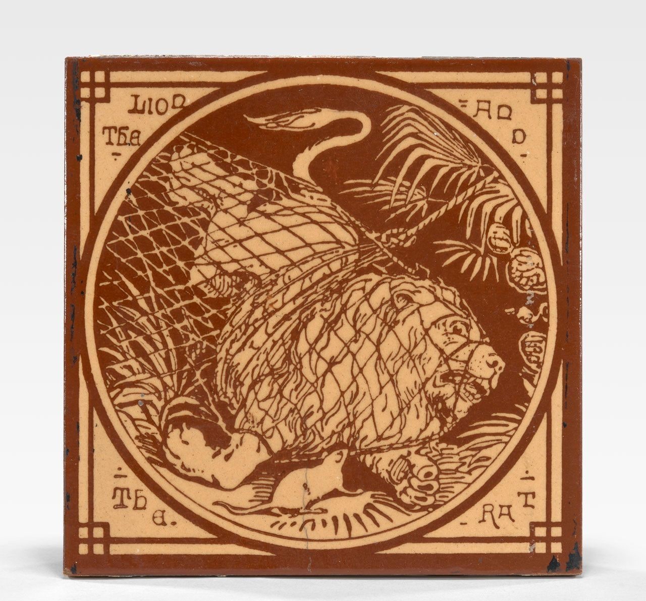 The Lion and the Rat Aesop Fable Tile