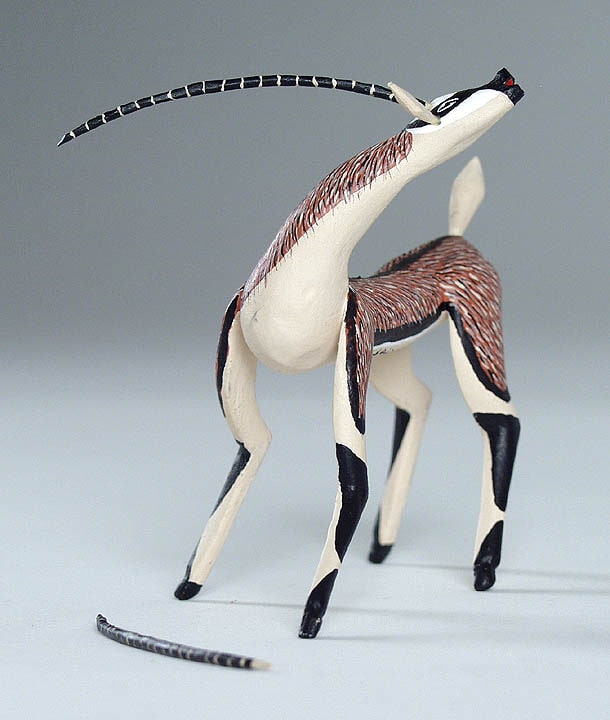 Antelope - Head and Neck Bent to Left, White Tail
