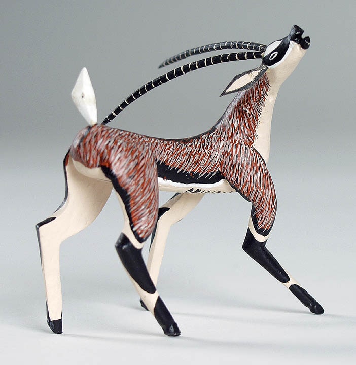 Antelope - Head and Neck Bent to Right, White Tail