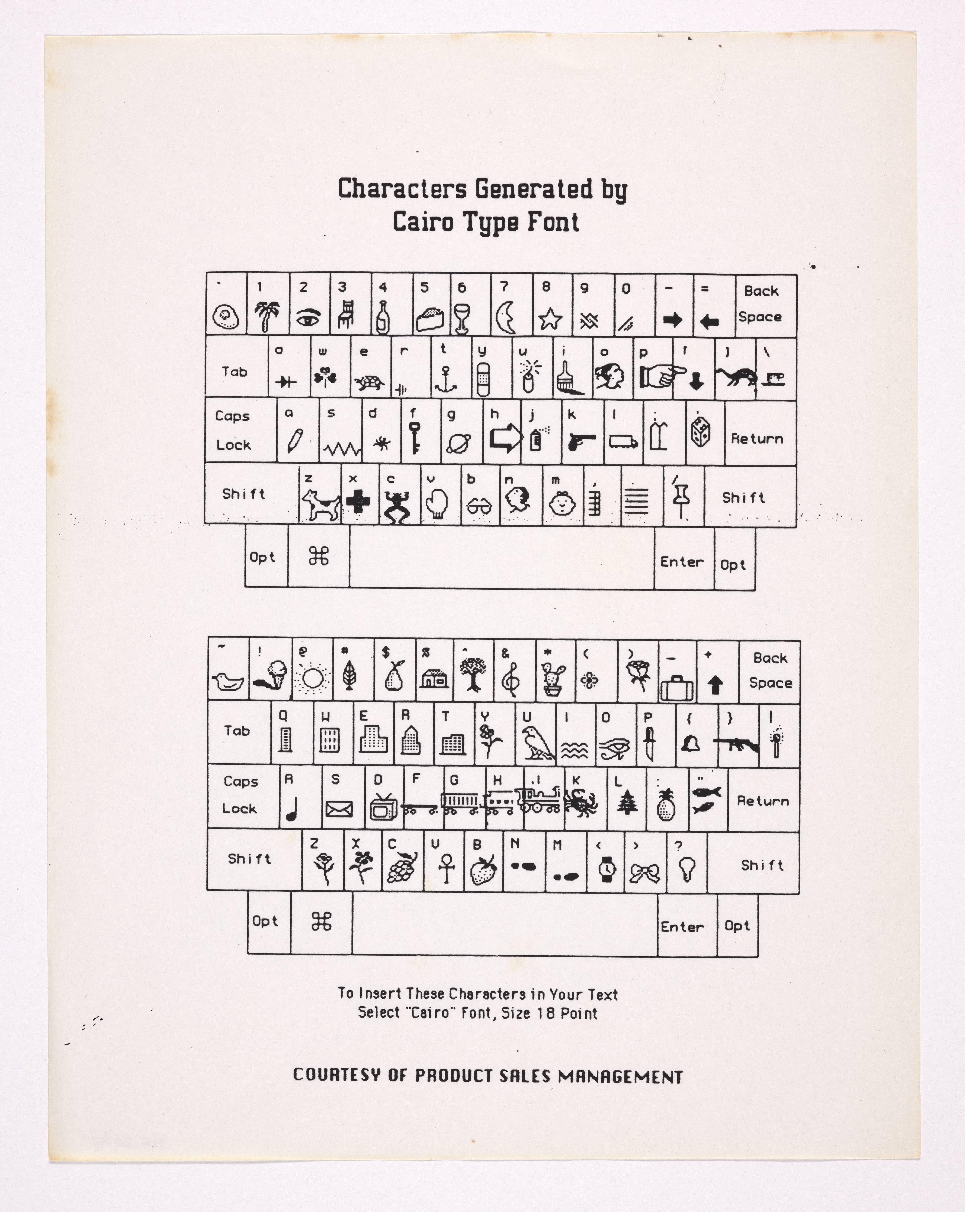 Characters Generated by Cairo Type Font