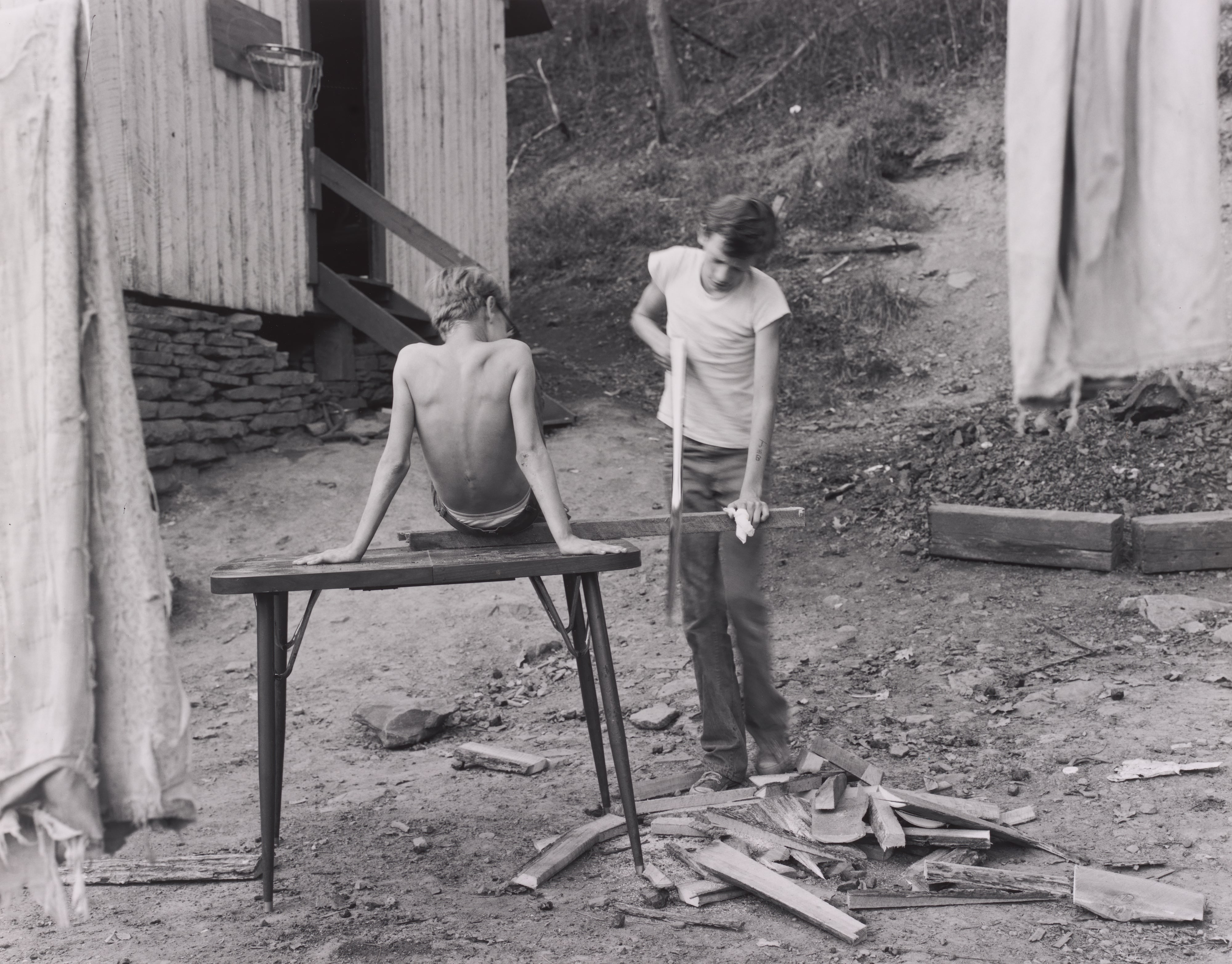 Johnny and Charles in the yard, Kentucky