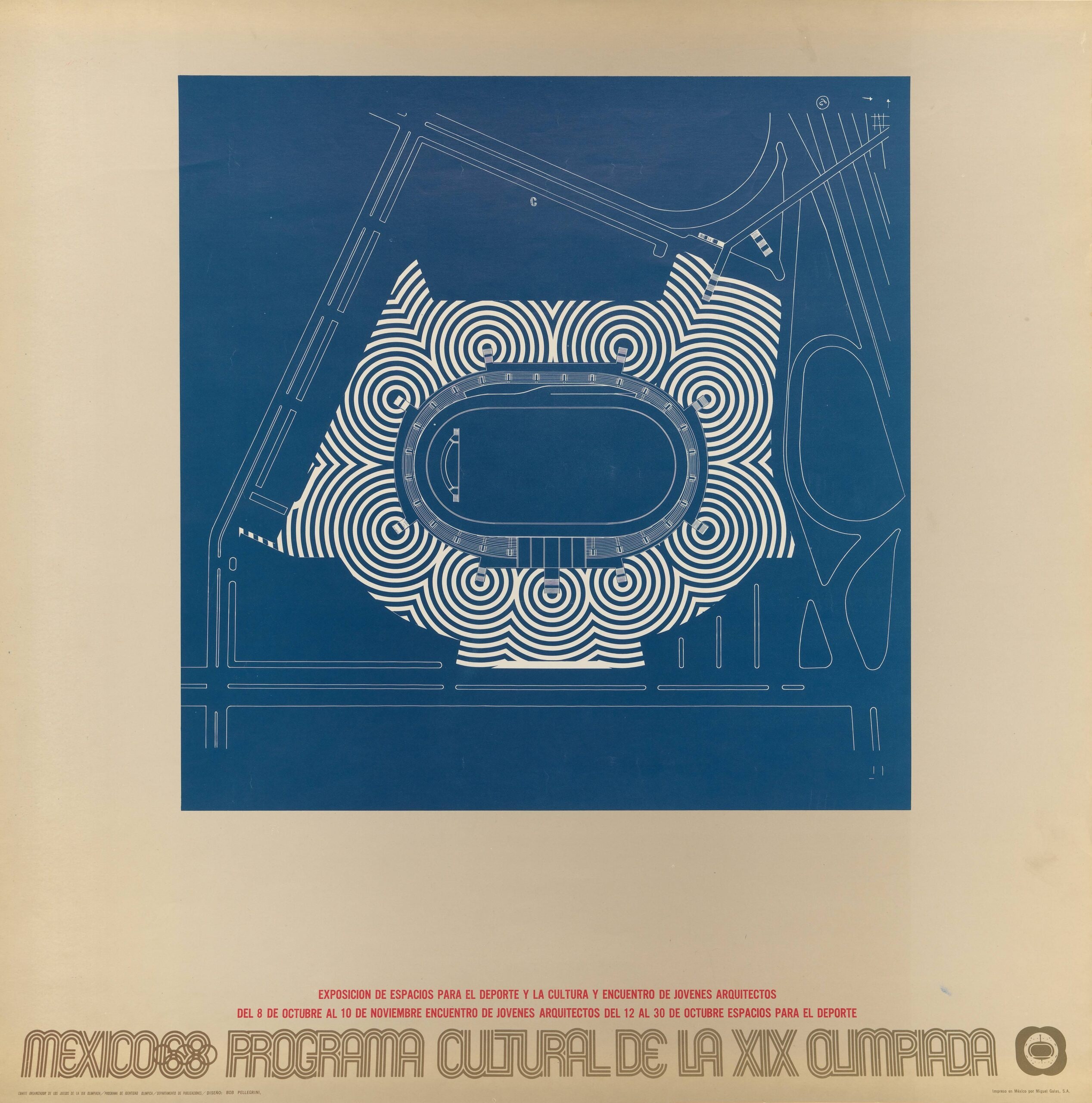 1968 Mexico City Olympics: Stadium poster