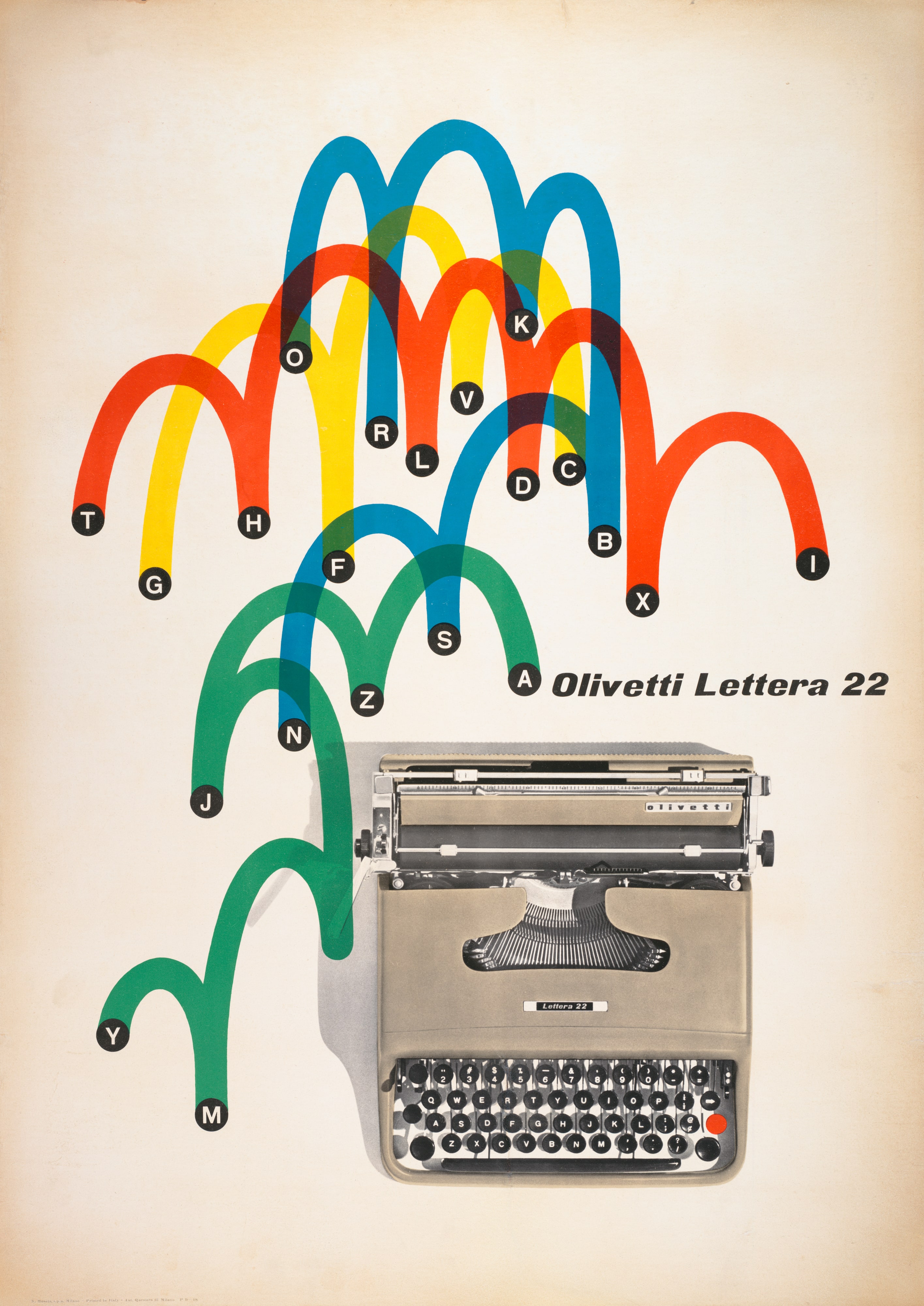 Olivetti Lettera 22 portable typewriter poster