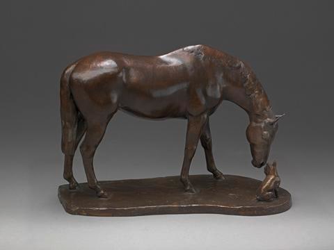 The Racehorse Zanzibar with Pug Dog of the same