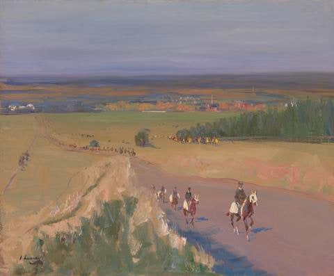 String Out Exercising at Newmarket, 1913
