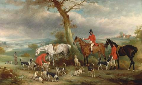 Thomas Wilkinson, M.F.H., with the Hurworth Foxhounds