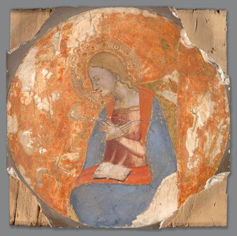 Annunciatory Angel, One of Three Fragments from a Folding Triptych