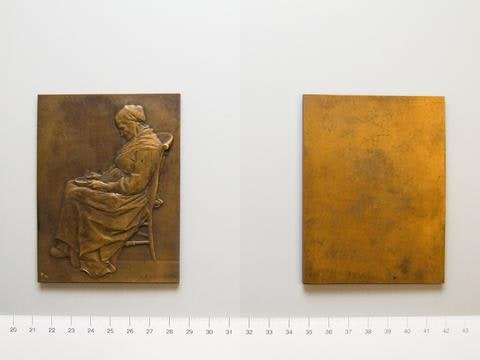 Bronze Plaquette from France of Saying Grace