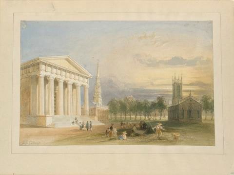 Study for Bartlett's View of Yale College and Statehouse