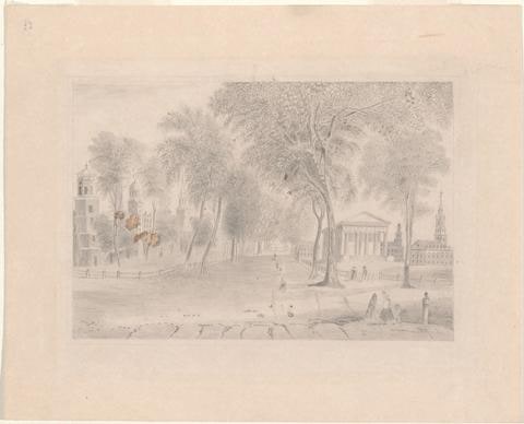 Study for Bartlett's View of Yale College and the State House