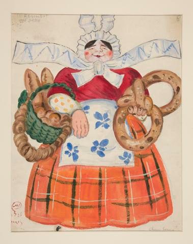 Costume sketch for Le Regiment qui Passe, "Chauve Souris" #8