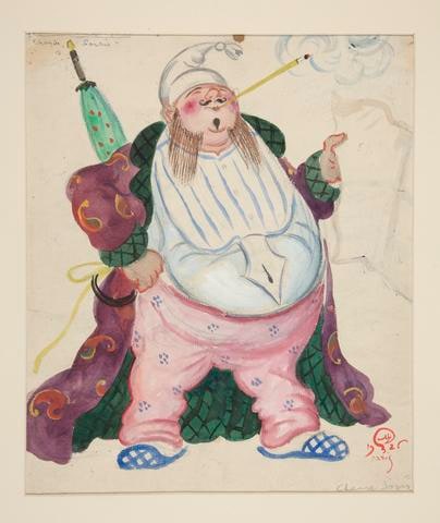 Costume sketch for Le Regiment qui passe, "Chauve Souris" #9