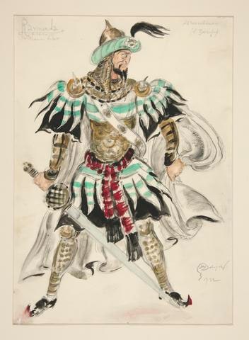Costume sketch for Raymonda, (by Glazonnet), Abderechman (N. Zverof), #45