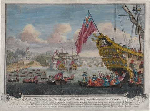 A View of the Landing of the New England Forces in ye Expedition against Cape Breton, 1745