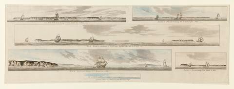 (top view) Cape Poge; (2nd view) Sandy Point; (3rd views) Gay Head, Nomansland; (Bottom) Sankoty Head; Gay Head, Sankoty Head