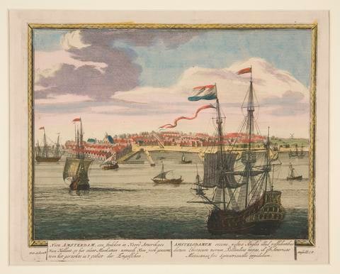 Nieu Amsterdam, een Stedeken in Noord Amerikaes Nieu Holllant, op het eilant Mankattan: namaels New jork genaemt... (New Amsterdam, a town in North Amerika's New Holland, on the island of Manhattan: renamed New York...)