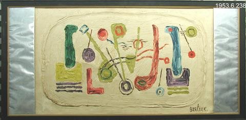Pictographic Composition with Metal Panels