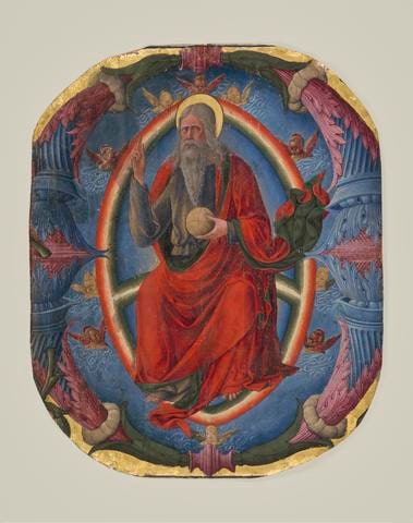 Cutting from an antiphonary (?): God the Father in an Initial "D" (or "O")