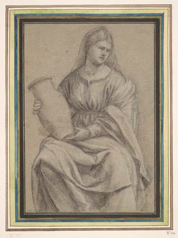 Woman holding a Vase