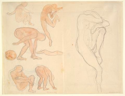 Figure Studies (recto); Tree and Anatomy Studies (verso)