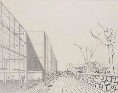 Architectural Drawing for the Yale University Art Gallery, 1111 Chapel Street