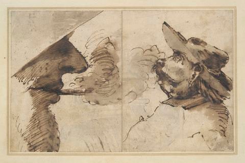 Caricatures of Two Male Heads