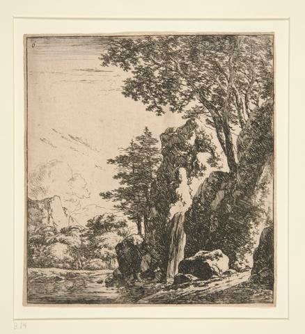 Landscape with Rocks, River, and Shore with Leafy Trees