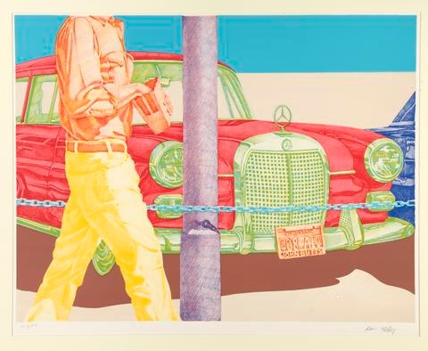 Red Mercedes, one of ten prints in a portfolio