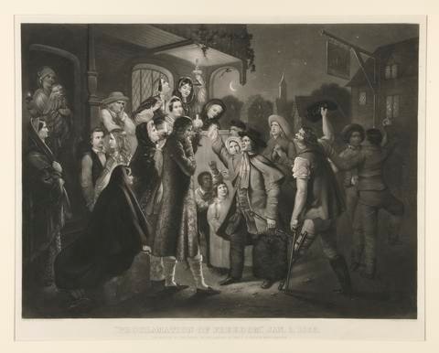 "Proclamation of Freedom," Jan. 1, 1863. Reception Of The News On The Arrival Of The U.S. Village Mail-carrier.