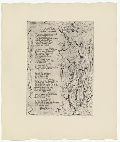 The Blue Waterfall, from the portfolio 21 Etchings and Poems
