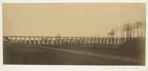 Ensemble du Viaduc de Chantilly, Chemin de fer du Nord, Ligne de Paris a Boulogne. Album de vues photographiques
