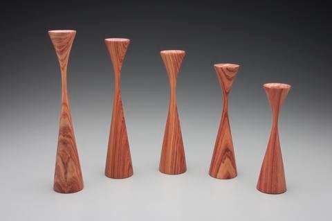 Set of five candlesticks