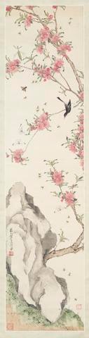 Bird, Insects, and Peach Blossoms