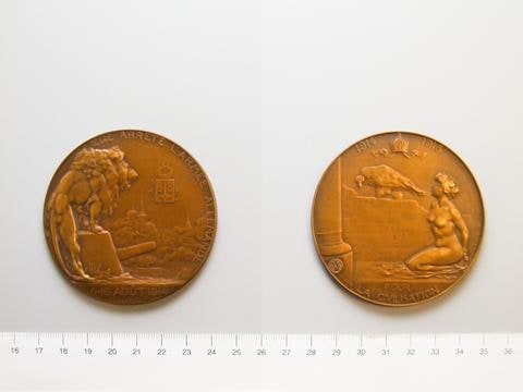 Medal of Belgian Plaquette for the 150th Anniversary of the Belgian Academy of Sciences, Letters and Arts