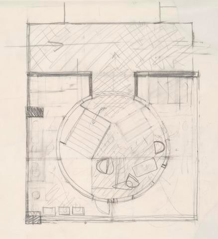 Plan of circular stairwell, Yale University Art Gallery addition
