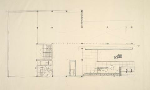 Loose Plan Sketch of First Floor, Design Laboratory, Yale University