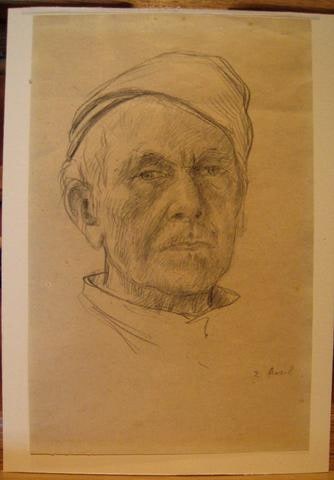 Self-Portrait Wearing a Cap (recto); Sketch of a Woman with Flowers (verso)