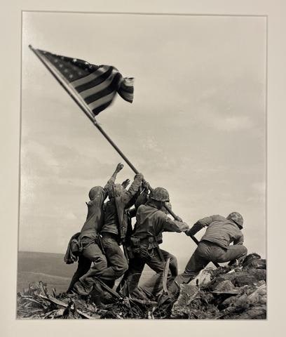 Marines of the 28th Regiment of the 5th Division Raise the American Flag atop Mount Suribachi, Iwo Jima, February 23, 1945