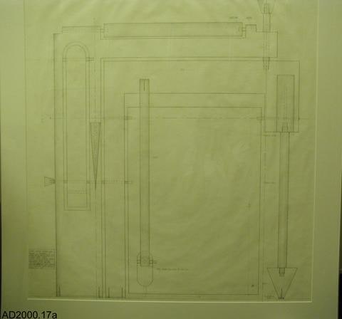Preliminary drawings for the prototype of "Folding chair with separate hanging shelf"