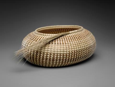 Oval Vessel with Sweetgrass Spray