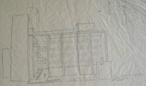 Sketch for the Yale Art and Architecture building