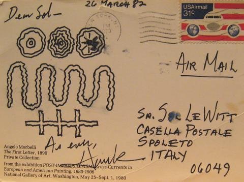 Postcard correspondence from Henry Pearson to Sol LeWitt