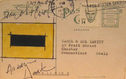 Postcard correspondence from Henry Pearson to Sol LeWitt