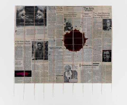 Path Over Corpses (page 9), from the series Photo-Weavings for Survival AIDS