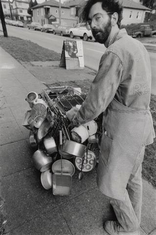 Photo-documentation of the street activity, "Vegetable Currency"