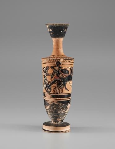 Black-Figure Lekythos with chariot and hoplite