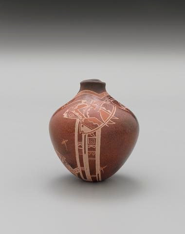 Vase with a Fish and Dragonfly Design