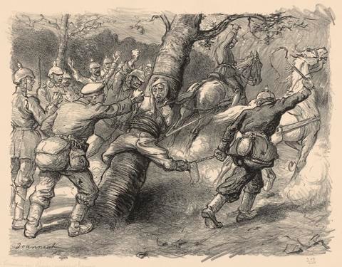 L'écartèlement à Tamines (The Quartering at Tamines), from the series Crimes allemands (German Crimes)