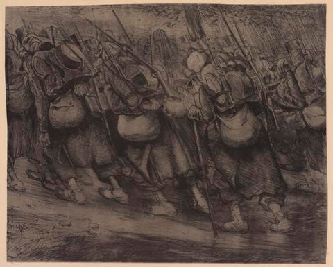 Untitled [Marching soldiers]