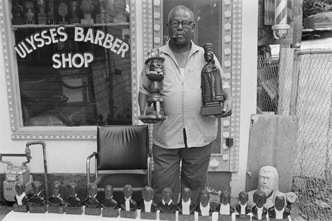 Ulysses Davis Outside His Barber Shop, Savannah, Georgia